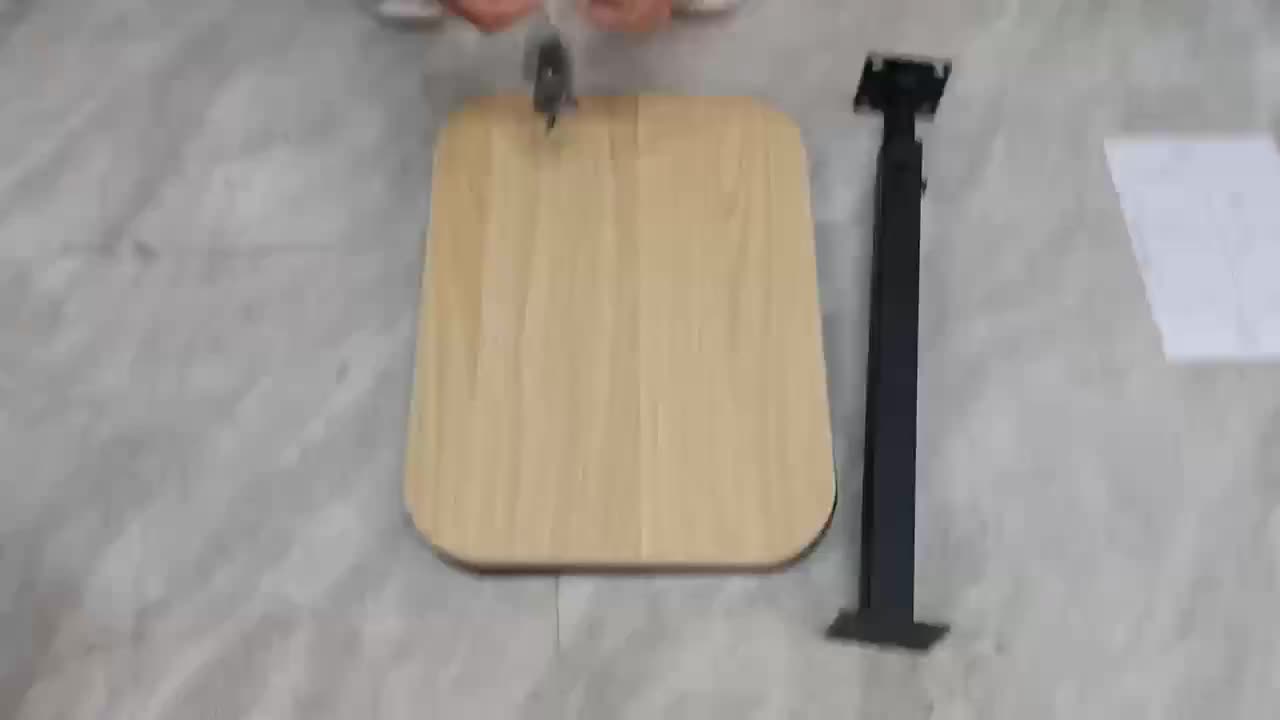 Portable Adjustable Folding Side Table - Modern Minimalist Black Plastic & Engineered Wood Desk with 27\