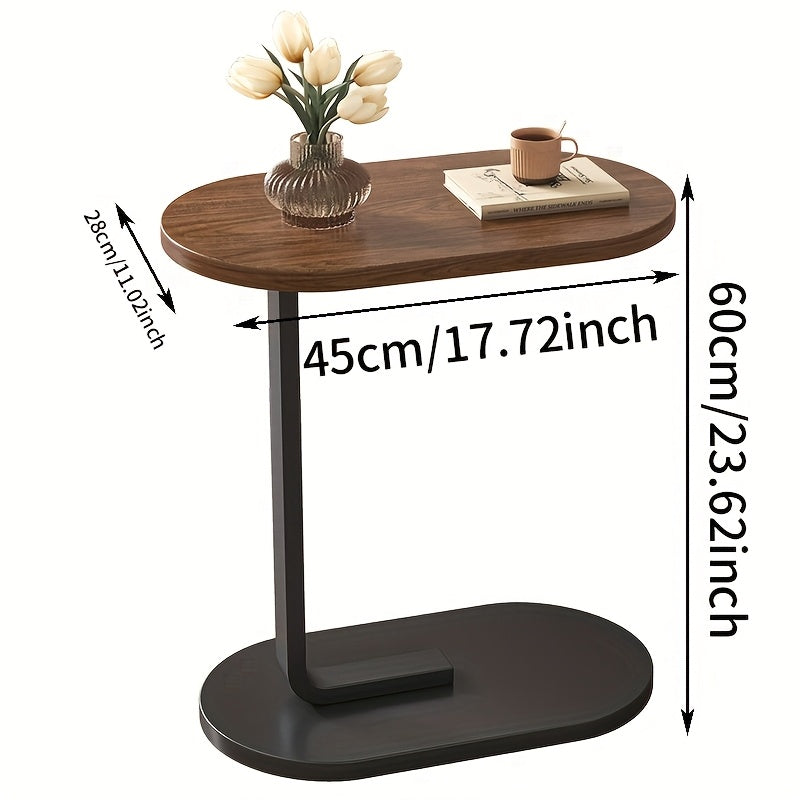 Office Tables Computer Workstations Modern Oval Accent Table with Wooden Top & Metal Base- Multi-Functional Side Table for Living Room Sofa