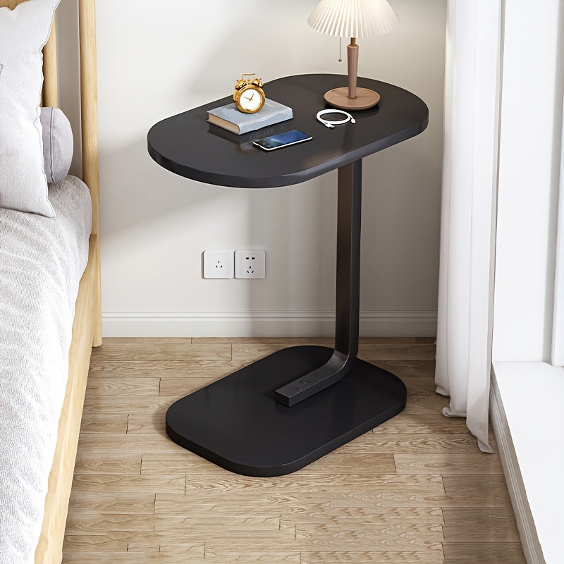 Office Tables Computer Workstations Modern Oval Accent Table with Wooden Top & Metal Base- Multi-Functional Side Table for Living Room Sofa