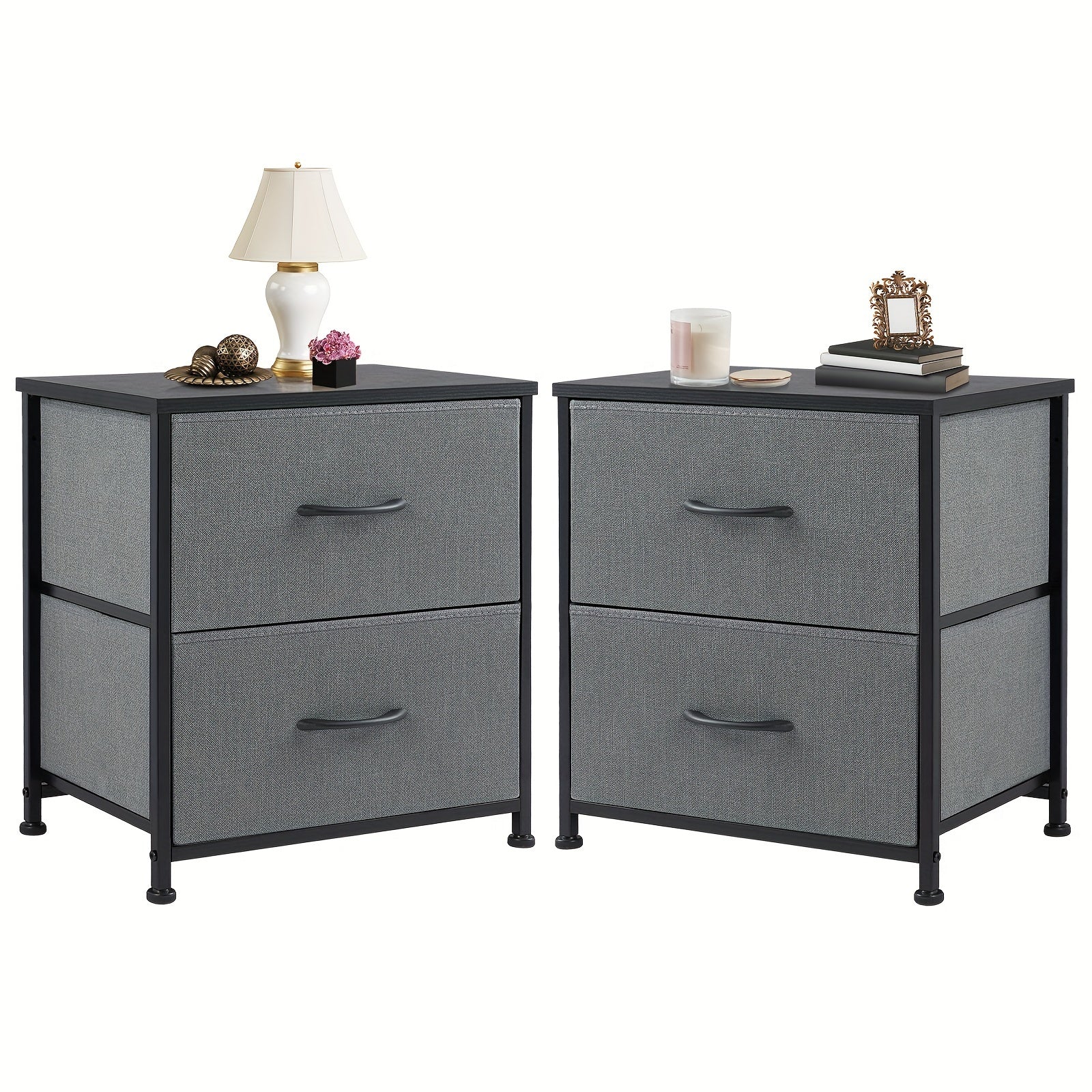 Nightstand Set Of 2, Dresser For Bedroom With 2 Drawer, Small Dresser Beside Tables