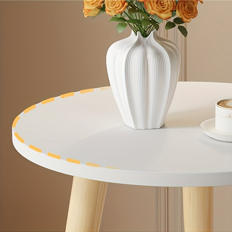 Minimalist White Side Table Minimalist Two-Tier Round Side Table
