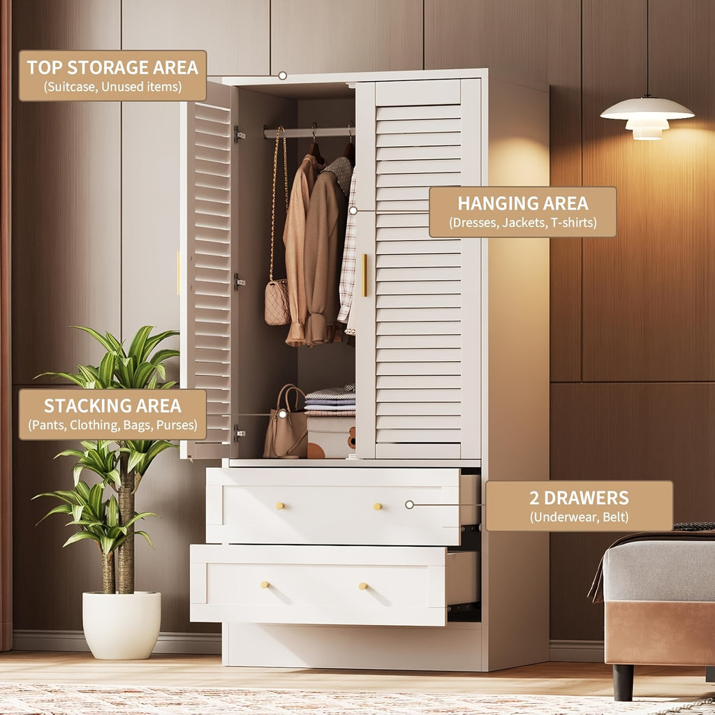 Large Capacity Wooden Closet 65\