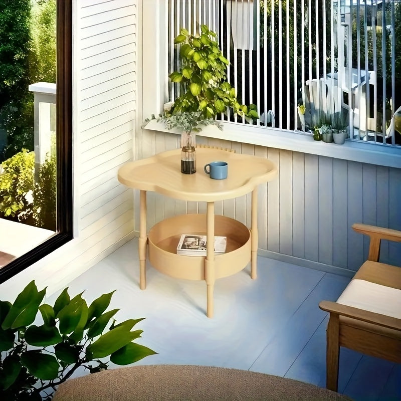 Classic and Stylish Storage Table with Two-Tier Design, Perfect for Bedside Use