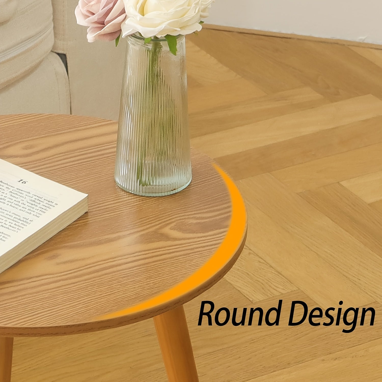 Round Side\u002F End Table, Accent Nightstand Modern For Living Room Bedroom Office Small Spaces