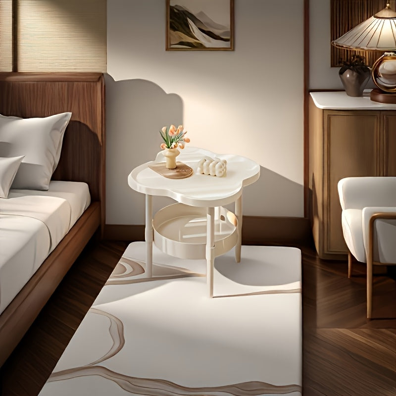 Classic and Stylish Storage Table with Two-Tier Design, Perfect for Bedside Use