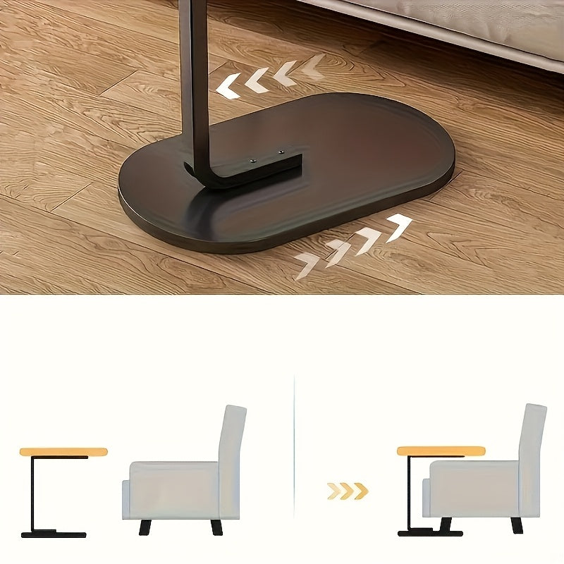 Office Tables Computer Workstations Modern Oval Accent Table with Wooden Top & Metal Base- Multi-Functional Side Table for Living Room Sofa