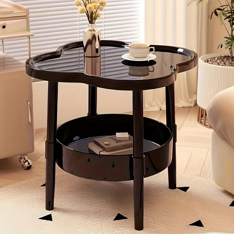 Classic and Stylish Storage Table with Two-Tier Design, Perfect for Bedside Use