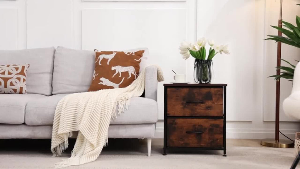 Nightstand Set Of 2, Dresser For Bedroom With 2 Drawer, Small Dresser Beside Tables