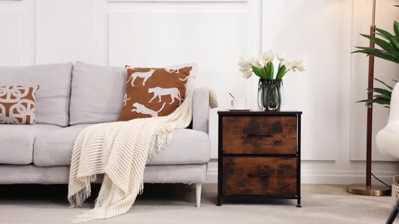 Nightstand Set Of 2, Dresser For Bedroom With 2 Drawer, Small Dresser Beside Tables