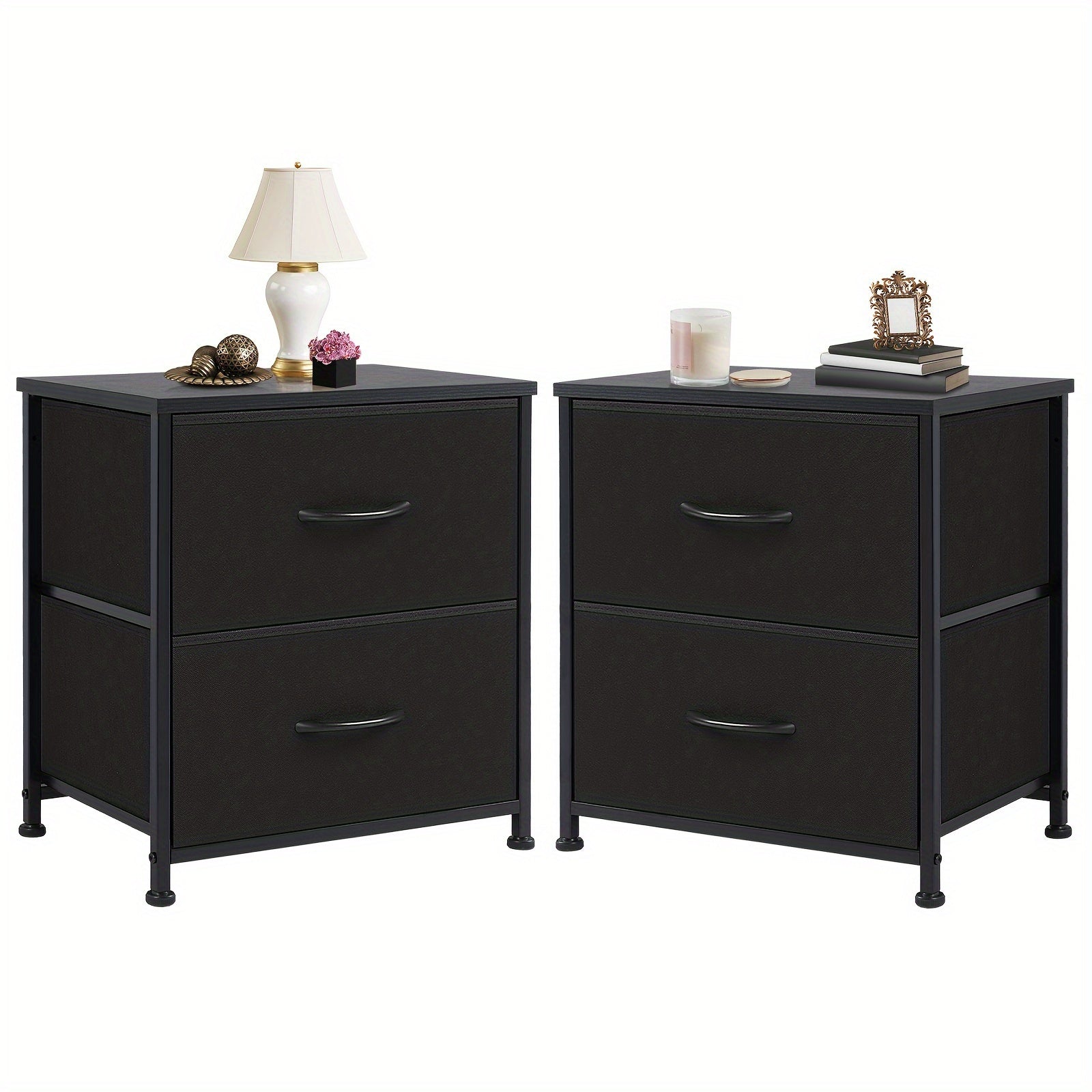 Nightstand Set Of 2, Dresser For Bedroom With 2 Drawer, Small Dresser Beside Tables