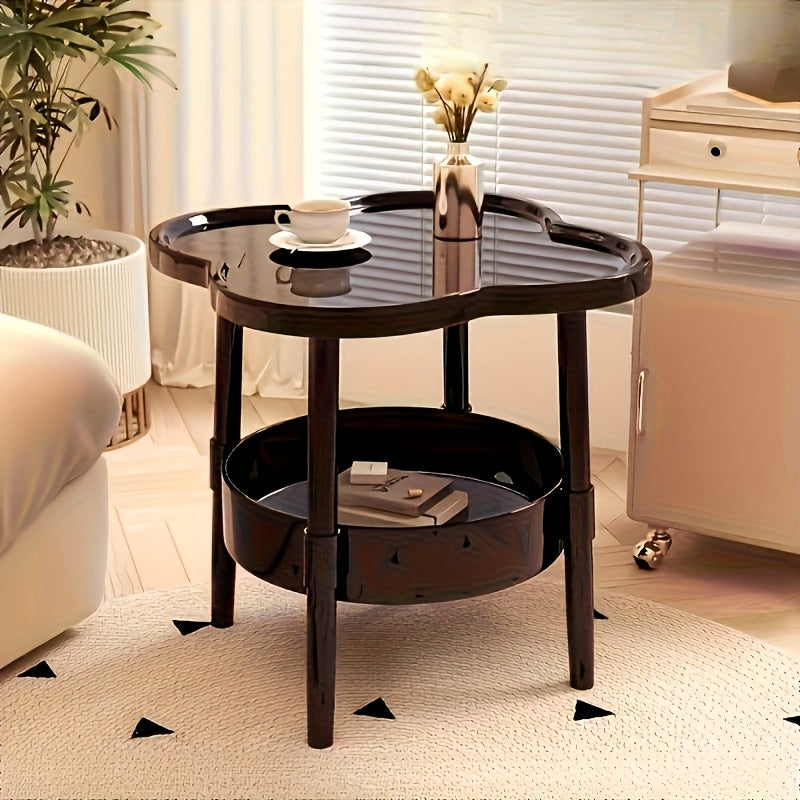 2-Tier Modern White Nightstand with Storage Rack - Space-Saving Design