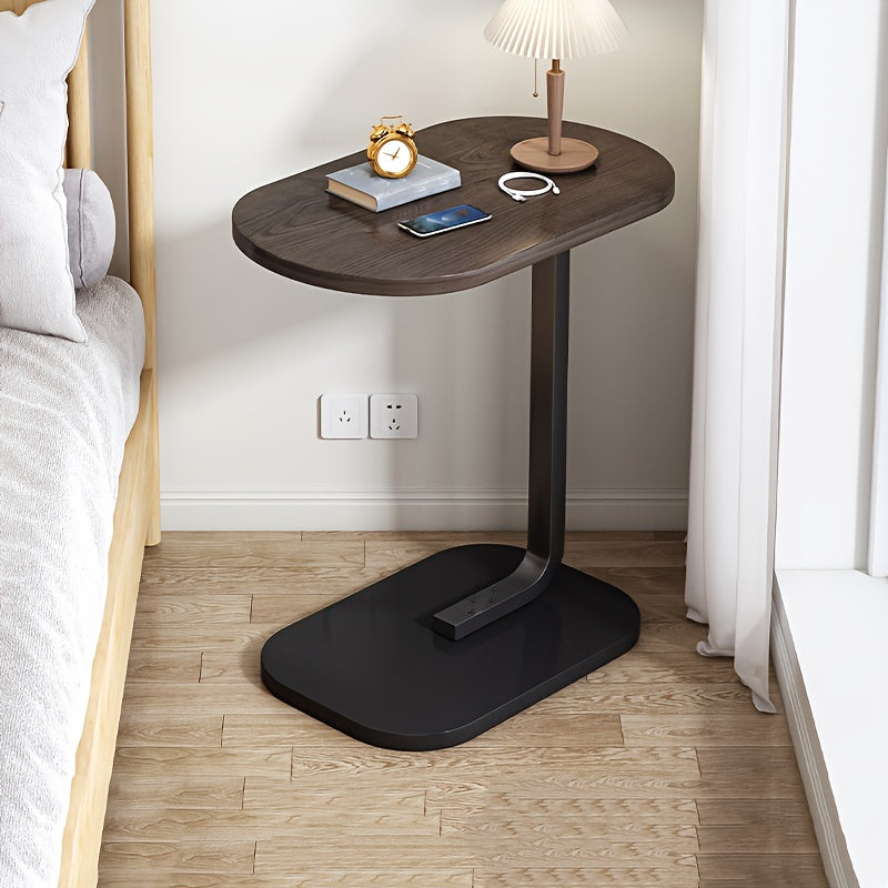 Office Tables Computer Workstations Modern Oval Accent Table with Wooden Top & Metal Base- Multi-Functional Side Table for Living Room Sofa