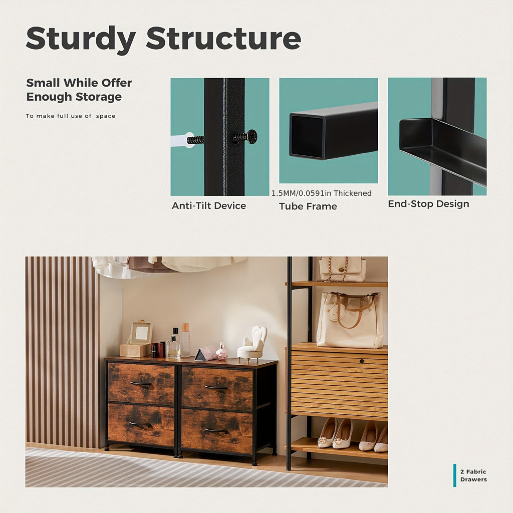 Nightstand Set Of 2, Dresser For Bedroom With 2 Drawer, Small Dresser Beside Tables