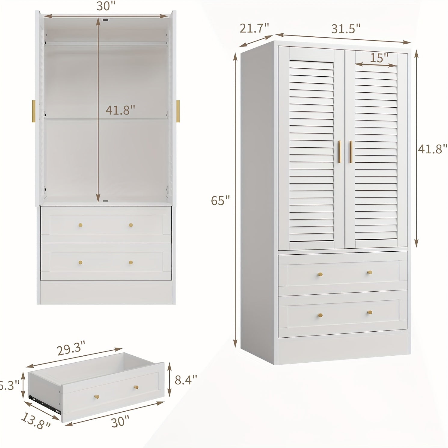 Large Capacity Wooden Closet 65\