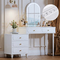 Vanity Desk With Mirror And Lights, Makeup Vanity With Adjustable Cabinet, Modern Makeup Table With 3 Drawers For Bedroom Makeup Room, Writing Desk White