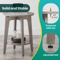 Pet-Friendly Modern Round End Table with Storage Shelf - Space-Saving Nightstand with Lower Open Shelf