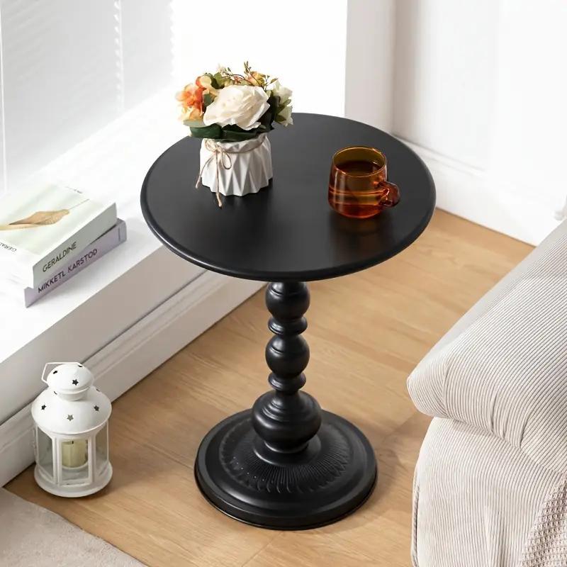 Elegant Golden Metal Side Table with Storage - Lightweight, No Electricity Required, Sturdy Leg Base