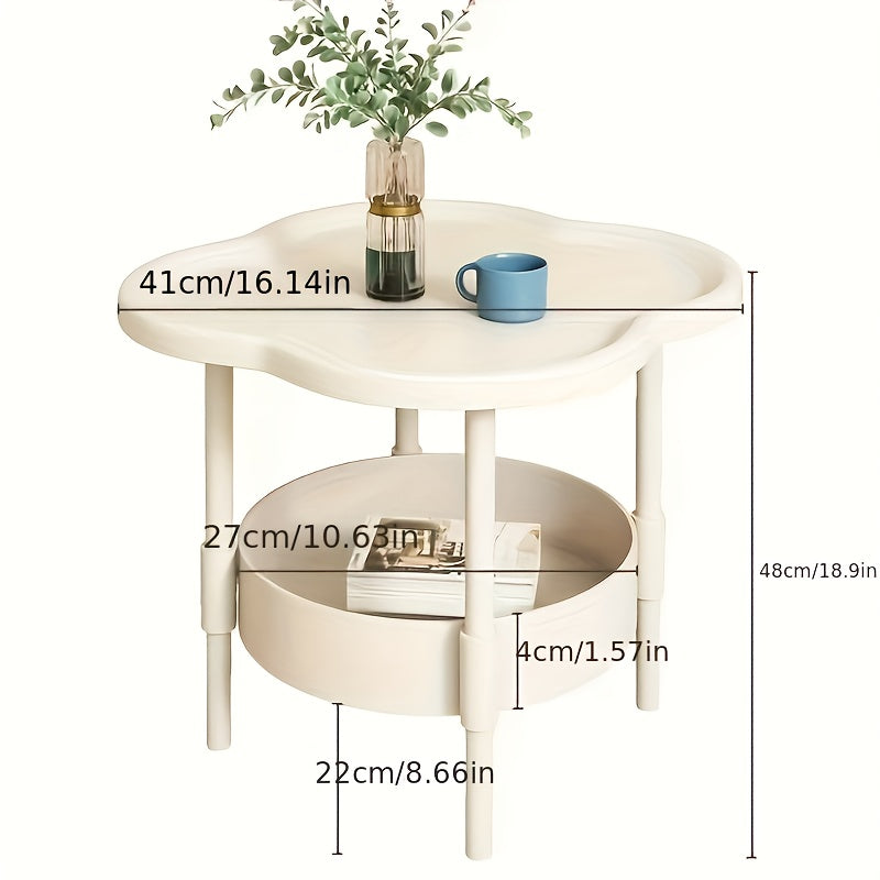 Classic and Stylish Storage Table with Two-Tier Design, Perfect for Bedside Use