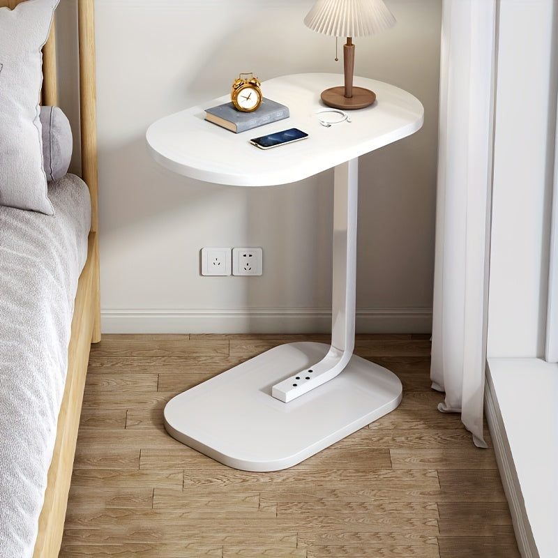 Office Tables Computer Workstations Modern Oval Accent Table with Wooden Top & Metal Base- Multi-Functional Side Table for Living Room Sofa