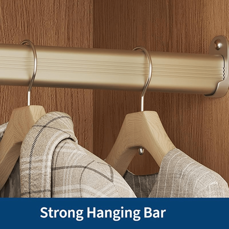 Bedroom Armoire Wardrobe Closet, Wardrobe Armoire Cabinet with Doors and 2 Drawers, Freestanding Armoire with ShelvesHanging Rod for Bedroom, Living Room, Clothes, Natural