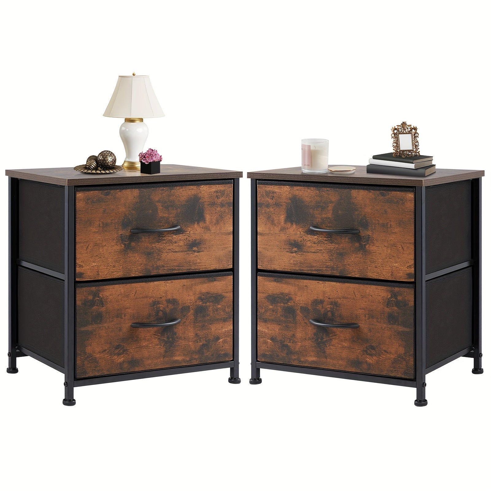 Nightstand Set Of 2, Dresser For Bedroom With 2 Drawer, Small Dresser Beside Tables