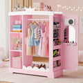 Kids Armoire with Jewelry Cabinet, Dress up Storage with Mirror and Shelves, Princess Dress Closet and Costumes Wardrobe Closet, Costume Organizer for Bedroom, Kids Room, Girls