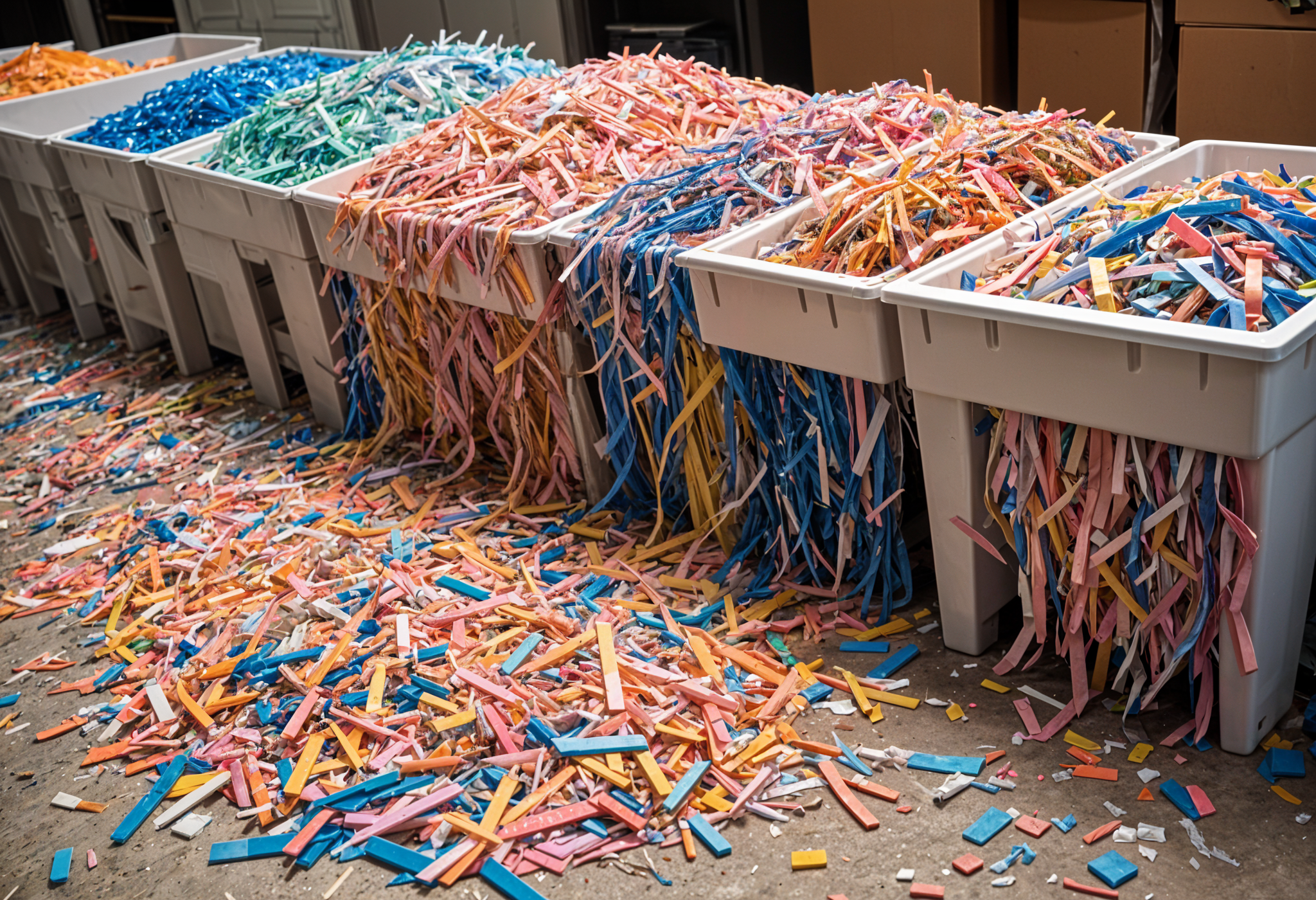 Shredded Plastic used in our recycling process